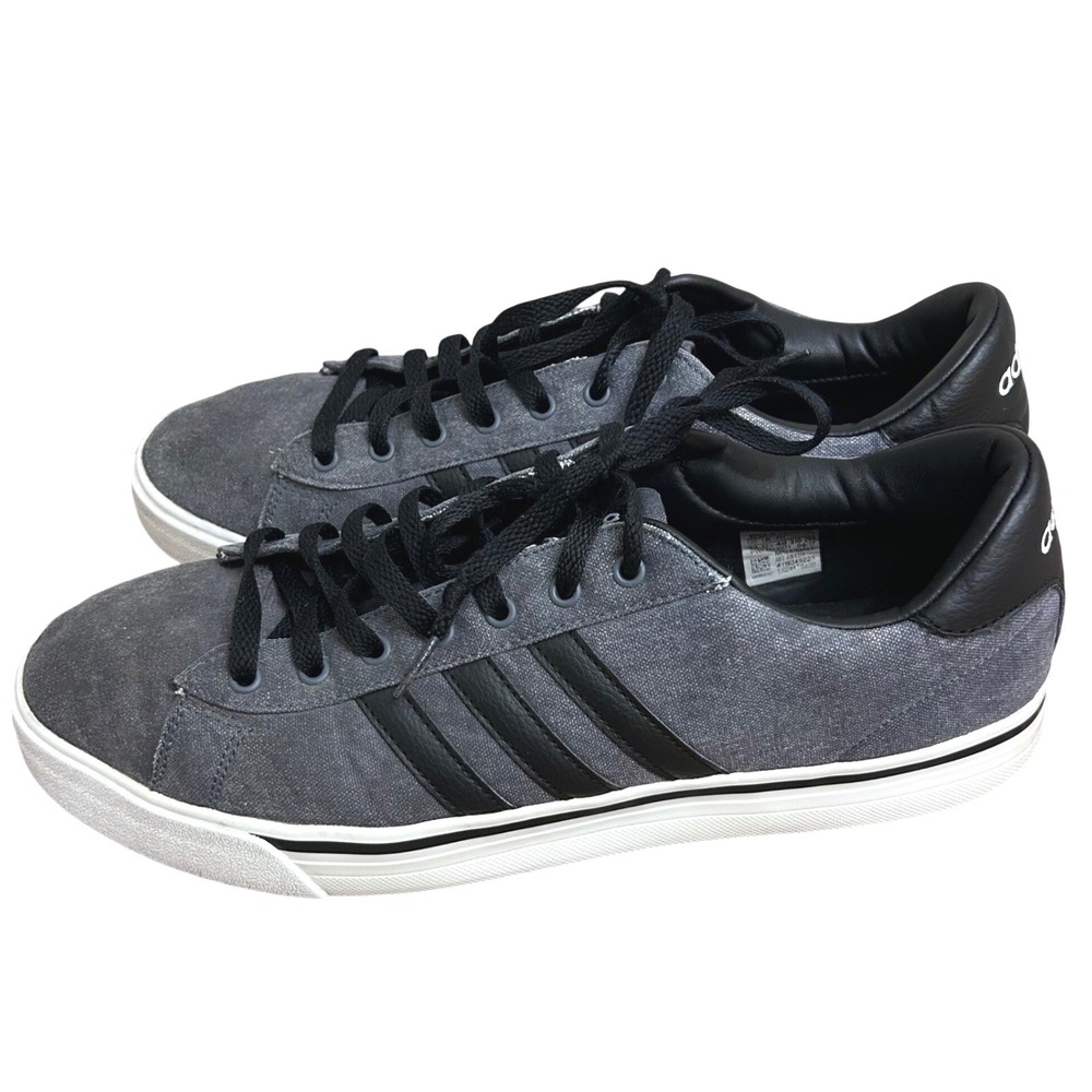 Adidas Neo Cloudfoam Super Mens Gray Black Canvas Sneakers AW4314 Size‎ 13 - Picture 3 of 8